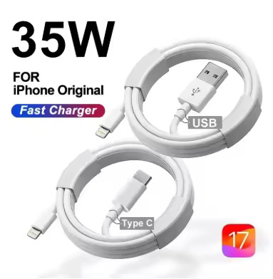 35W PD Original Fast Charging USB Cable for iPhone 14 8 7 Plus 13 12 11 Pro XS Max XR X USB C Rapid Charger Cable